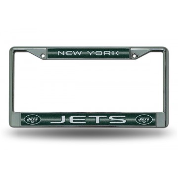 New York Jets Glitter Chrome License Plate Frame 